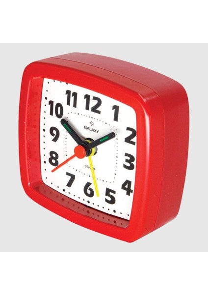 Modern Sessiz Kırmızı Masa Saati, Alarm ve Saniyeli Özellikleriyle Şık Tasarım
