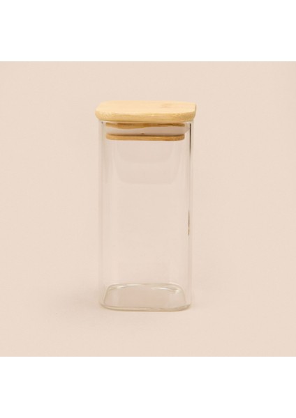 Mantar Kapak Cam Kavanoz - Şeffaf / Açık Kahverengi - 270 ml