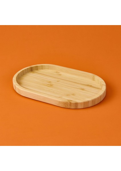 Oval Sunumluk - Açık Kahverengi - 25X5 cm