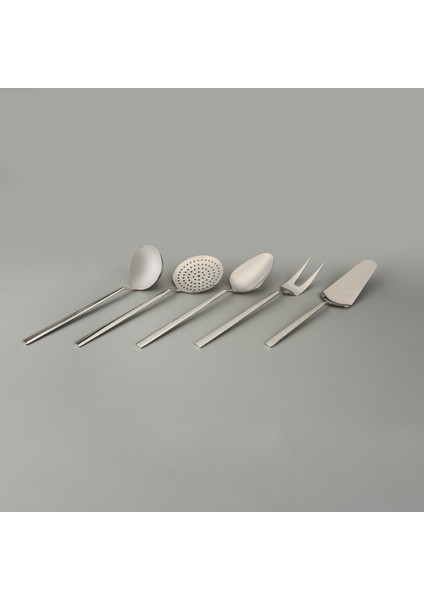 5 Parça Çelik Servis Seti - Inox