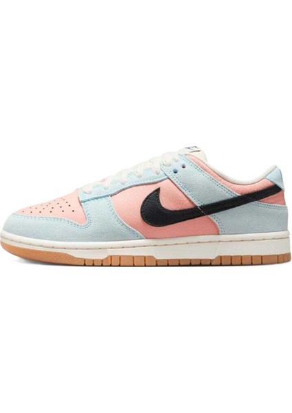 Dunk Low Leather Unisex Sneaker Hakiki Deri Mavi Pembe Spor Ayakkabı