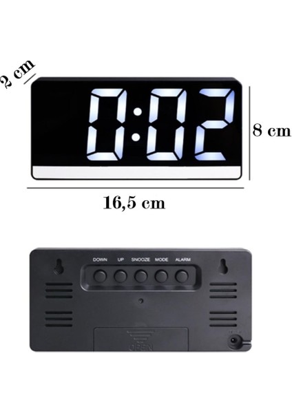 Renkli LED Ekranlı, Ses Kontrollü Masaüstü Saat, Alarm, Takvim ve Sıcaklık Ölçer fiyatları