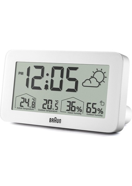 Beyaz Dijital Hava Durumu ve Alarm Fonksiyonlu Masa Saati modelleri
