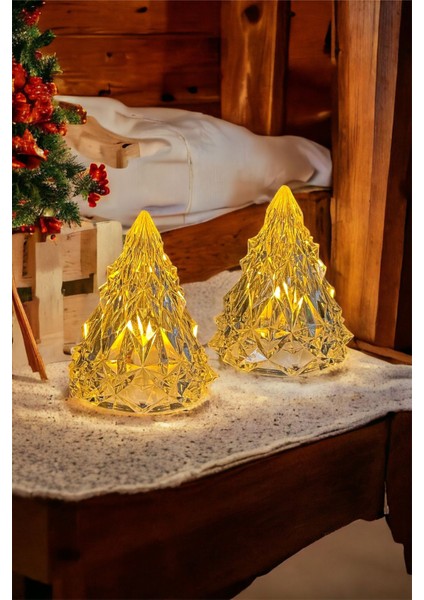 Yapay Çam Ağacı LED Işık Abajur, Mum Alevli, Yılbaşı ve Dekorasyon Için 1 Adet fiyatları