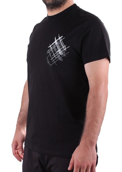 2319 Siyah Günlük Pamuklu Bisiklet Yaka Erkek Tişört modelleri