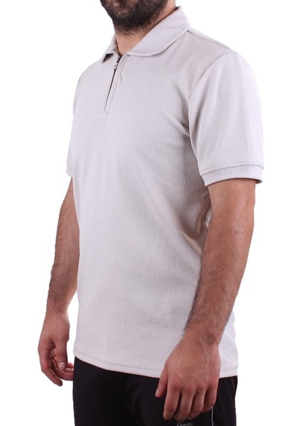 Twister 2290 Gri Günlük Kısa Kol Normal Kesim Pamuklu Fermuarlı Polo Yaka Erkek Tişört modelleri