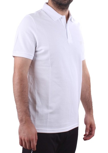 Twister 2341 Beyaz Günlük Kısa Kol Normal Kesim Pamuklu Polo Yaka Erkek Tişört