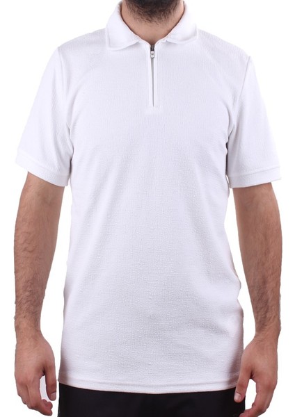 Twister 2290 Ekru Günlük Kısa Kol Normal Kesim Pamuklu Fermuarlı Polo Yaka Erkek Tişört fiyatları