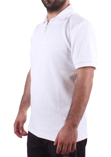 Twister 2290 Ekru Günlük Kısa Kol Normal Kesim Pamuklu Fermuarlı Polo Yaka Erkek Tişört modelleri