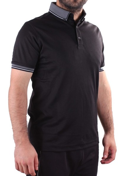 Twister 2305 Siyah Günlük Kısa Kol Normal Kesim Pamuklu Polo Yaka Erkek Tişört