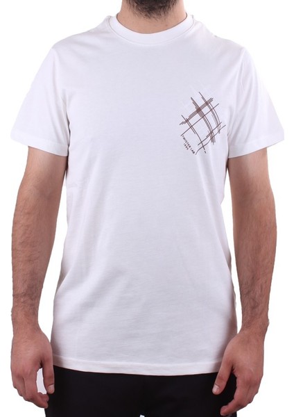 2319 Ekru Günlük Pamuklu Bisiklet Yaka Erkek Tişört fiyatları
