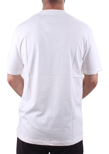 2323 Beyaz Günlük Pamuklu Baskılı Bisiklet Yaka Erkek Tişört fırsatları