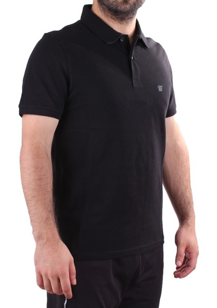 Twister 2341 Siyah Günlük Kısa Kol Normal Kesim Pamuklu Polo Yaka Erkek Tişört