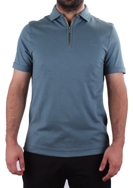 Twister 2298 Yeşil Günlük Kısa Kol Normal Kesim Pamuklu Fermuarlı Polo Yaka Erkek Tişört fiyatları