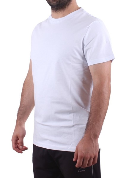 2300 Beyaz Günlük Pamuklu Basıc Bisiklet Yaka Erkek Tişört modelleri