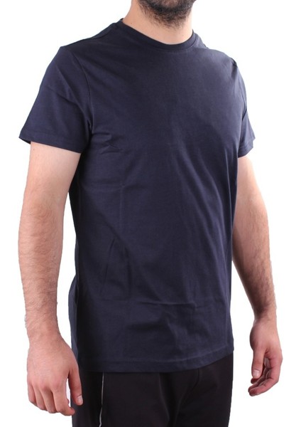 2300 Lacivert Günlük Pamuklu Basıc Bisiklet Yaka Erkek Tişört