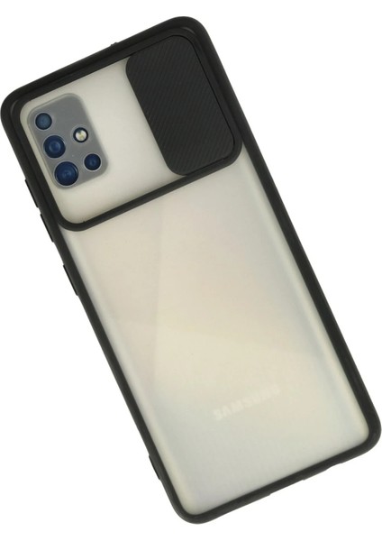 Samsung Galaxy A71 Kılıf Palm Buzlu Kamera Sürgülü Silikon - Siyah Drstr fiyatları
