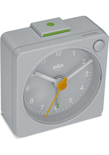 Gri Klasik Seyahat Analog Masa Saati, Alarm Özellikli, Şık ve Kullanışlı Tasarım