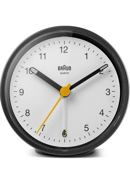 Şık Siyah-Beyaz Klasik Analog Masa Saati, Alarm Özellikli, Renkli Detaylı