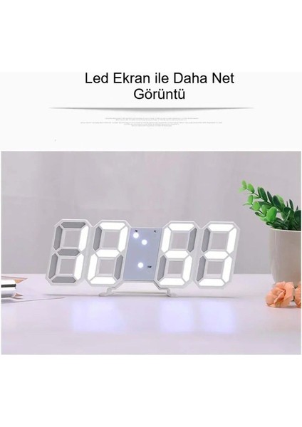 3D LED Dijital Sıcaklık Gösterge Akrilik Masa ve Duvar Saati, USB Güçlü, Modern Tasarım