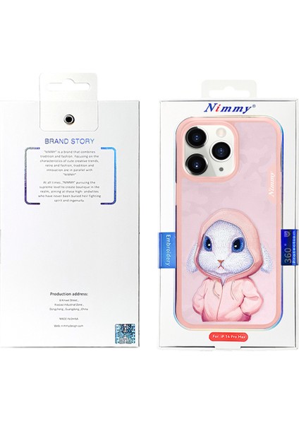 iPhone 15 Pro Uyumlu 3D Kıyafet Tavşan Detaylı Nakış İşlemeli Kabartmalı Fashion Pet Kılıf