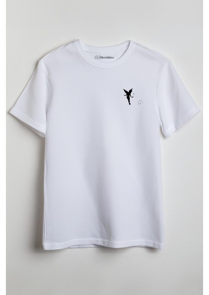 Minik Peri Baskılı Unisex T-Shirt Beyaz