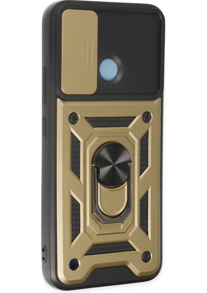 Realme C25Y Kılıf Pars Lens Yüzüklü Silikon - Gold Drstr fiyatları