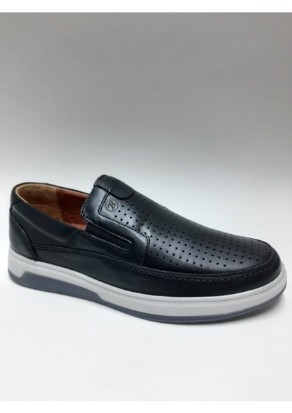 Hakiki Deri Siyah Bağcıksız Yazlık Erkek Ayakkabı C-8816NB2 fiyatları