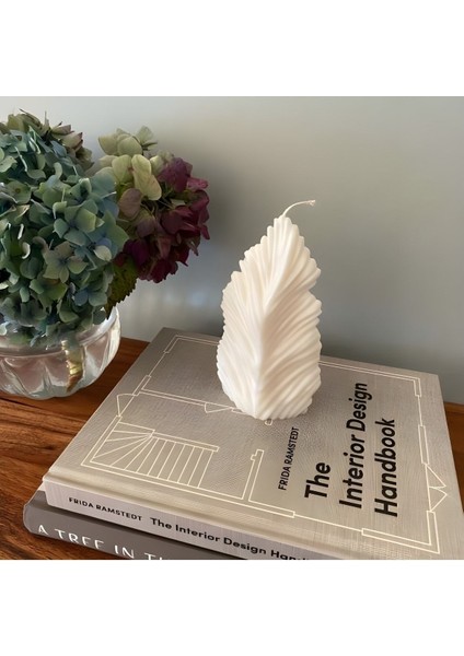 Yaprak Desenli Dekoratif Beyaz Mum, Şık ve Doğal Dekorasyon Için Ideal fiyatları