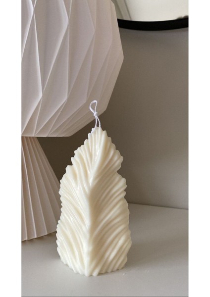 Yaprak Desenli Dekoratif Beyaz Mum, Şık ve Doğal Dekorasyon Için Ideal modelleri