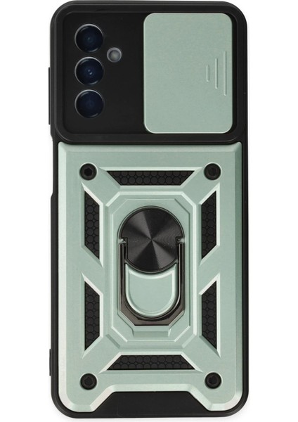 Samsung Galaxy A04S Kılıf Pars Lens Yüzüklü Silikon - Yeşil Drstr