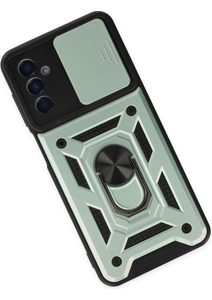Samsung Galaxy A04S Kılıf Pars Lens Yüzüklü Silikon - Yeşil Drstr