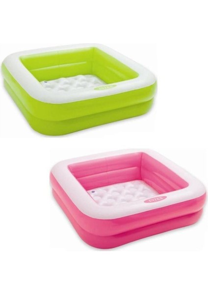 Şişme Kare Çocuk Havuzu 86X86CM, Pembe Renkli, Keyifli Su Oyunu Alanı