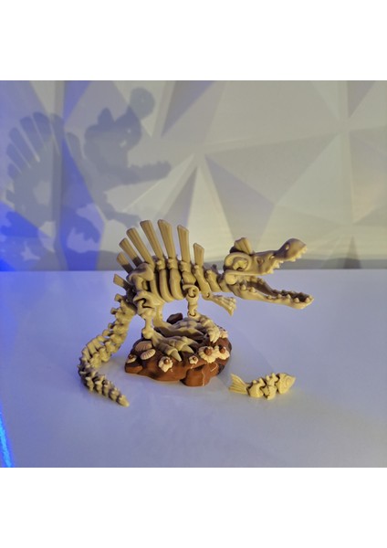 Spinosaurus Fosil Figürü – Mantarlı Tabanlı Koleksiyon Modeli