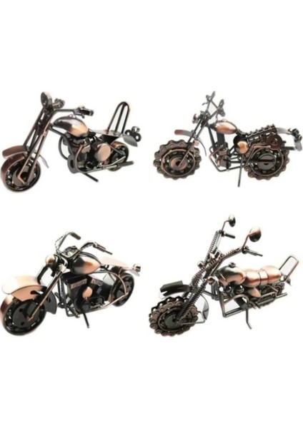 El Yapımı Motosiklet Figürler Modeli Retro Vintage Ev-Ofis Dekoratif Metal Süs Büyük Boy indirimleri