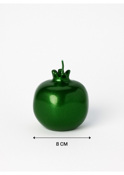 Metalik Yeşil Nar Mum Seti, Yılbaşı Dekorasyonu, 3'lü, 7-10 cm fırsatları