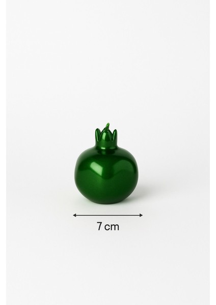 Metalik Yeşil Nar Mum Seti, Yılbaşı Dekorasyonu, 3'lü, 7-10 cm indirimleri