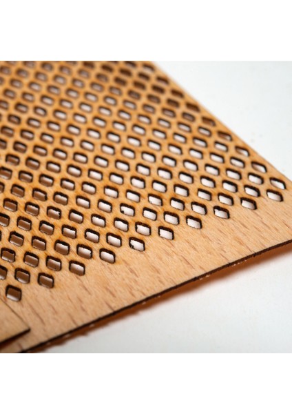 Delikli Ahşap Fitil Sehpası 10 Adet, Baklava Modeli, Yapışkanlı, 50X100X0,5M modelleri