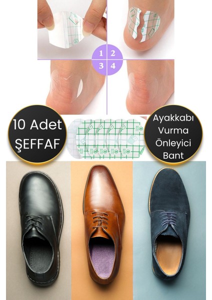 10 Adet Ayakkabı Koruyucu, Su Geçirmez Bant, Kulak ve Yara Destekli Set