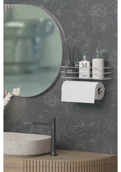 Yapışkanlı Banyo Rafı Havlu Asıcı Raf Duş Şampuanlık Rafı Duvar Düzenleyici Organizer Havluluk Krom Gümüş modelleri