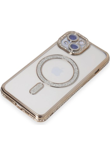 Iphone 15 Kılıf Joke Simli Magneticsafe Kılıf - Gold Drstr modelleri