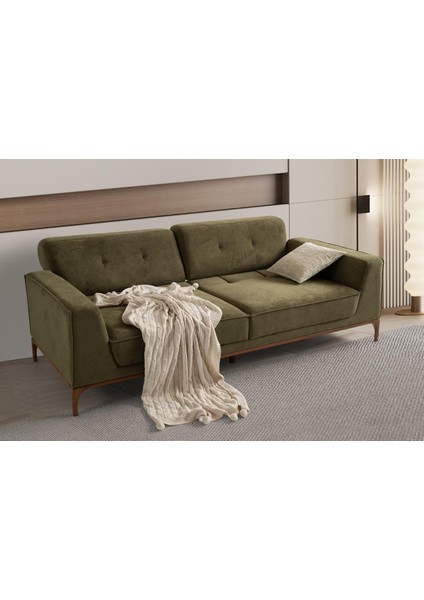 Arte Ahşap Ayaklı Mekanizmalı 3+3+1 Koltuk Takımı