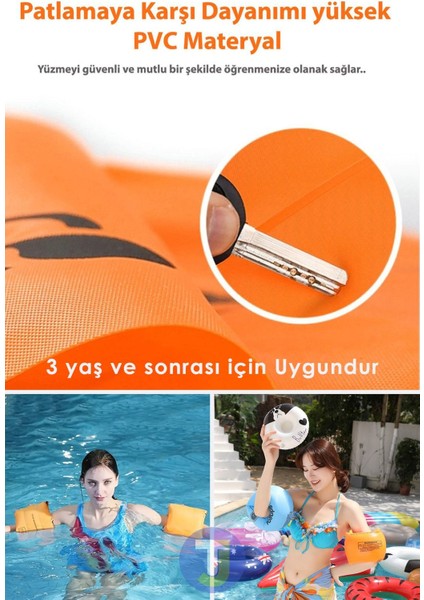 Yüzme Kolluk Çocuk ve Yetişkinler Için Şişme Deniz Havuz Simidi (1 Çift)