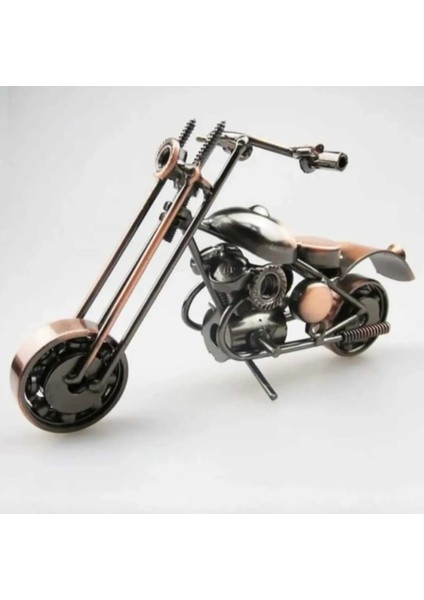 El Yapımı Vintage Demir Motorsiklet Modeli Ev-Ofis Için Dekoratif Metal Süs Küçük Boy modelleri