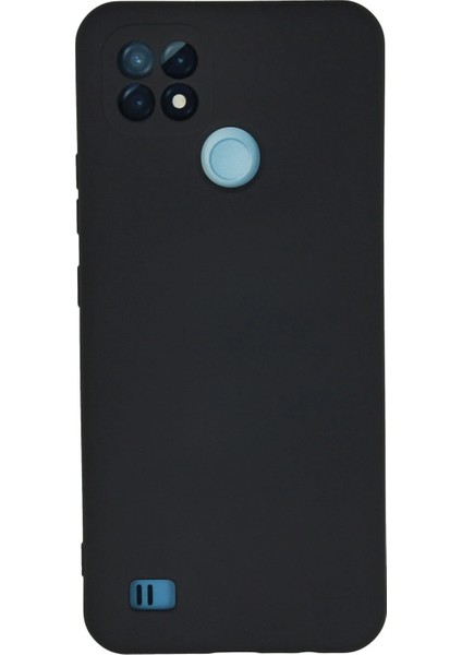 Realme C21 Kılıf Nano Içi Kadife Silikon - Lacivert Drstr