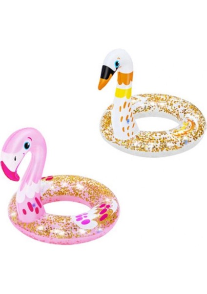 Simli Flamingo Çocuk Şekilli Simit 61 Cm, Eğlenceli ve Renkli Tasarım