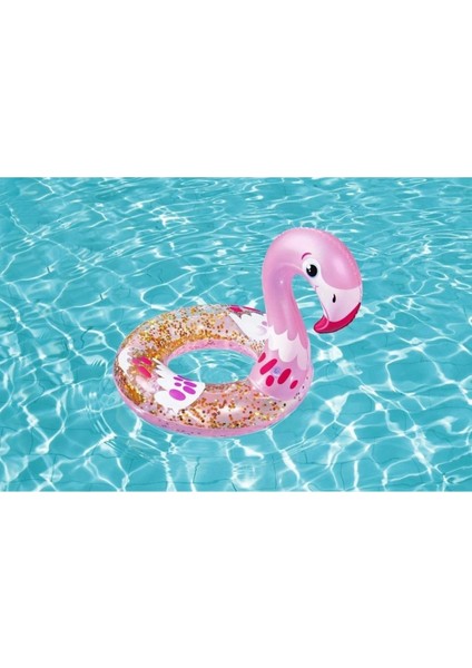 Simli Flamingo Çocuk Şekilli Simit 61 Cm, Eğlenceli ve Renkli Tasarım