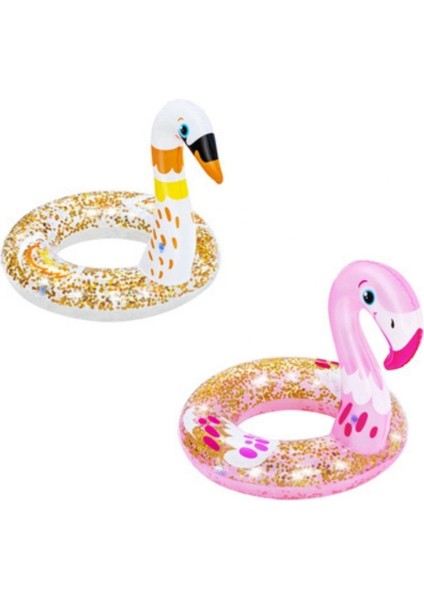 Simli Flamingo Çocuk Şekilli Simit 61 Cm, Eğlenceli ve Renkli Tasarım