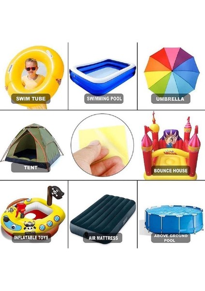 10 Lu Set Tamir Yama Bandı 6.5x6.5 cm Şişme Yatak Deniz Simidi Yapıştırma Delik Onarım Yaması Bant