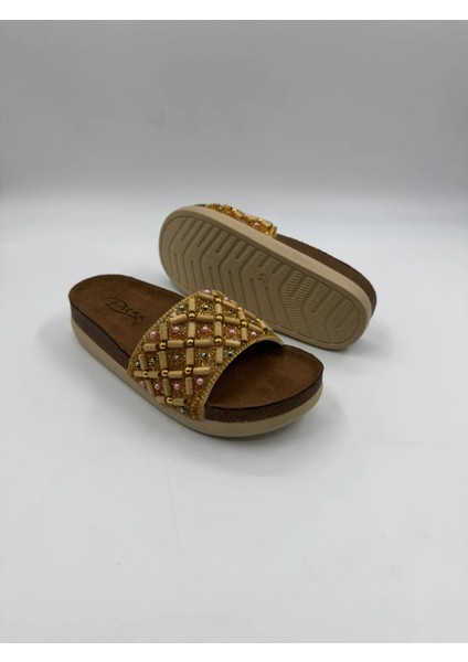 Yazlık Kadın Ortopedik Çift ve Yüksek Taban Taşlı Günlük Terlik fiyatları